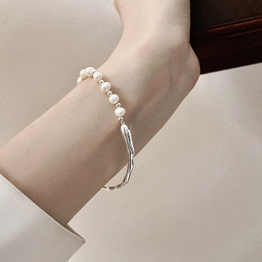 Bracelet jonc en perles | Nacre