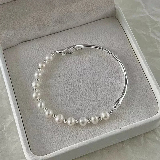 Bracelet jonc en perles | Nacre